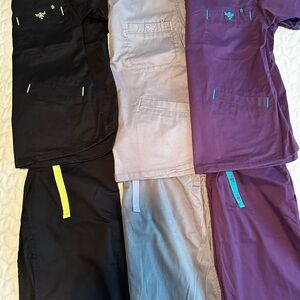 Scrub set 6 piece bundle.  Med Couture.